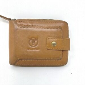 BullCaptain Zip Around Leather‎ Wallet Brown